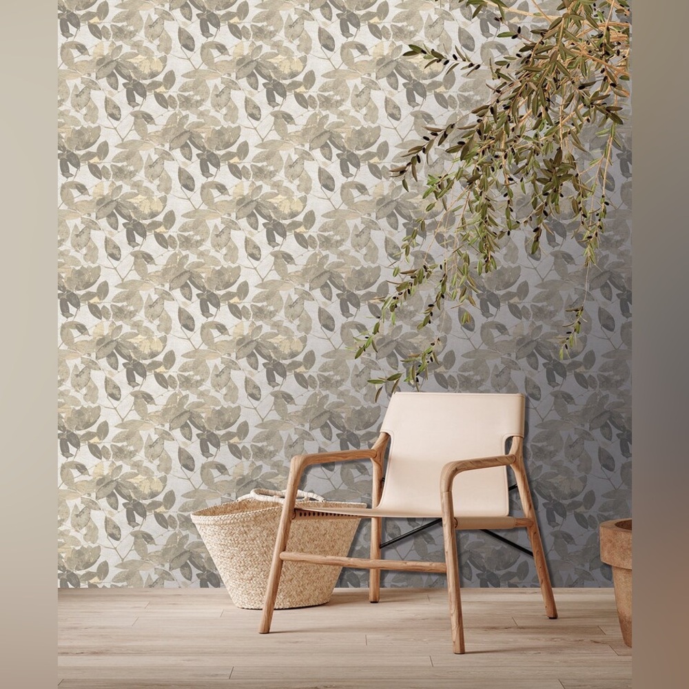 NEW Herbarium Beech Tree Leaves Botanical Textured Wallpaper (2 rolls)